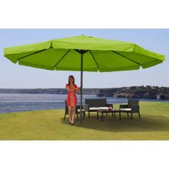Sonnenschirm Meran Pro, Gastronomie Marktschirm mit Volant Ø 5m Polyester/Alu 28kg ~ grün ohne Ständer