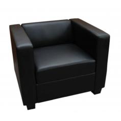 B-Ware (Naht geht leicht auf, SK1) |Sessel Loungesessel Lille ~ Kunstleder, schwarz