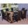 6er-Set Esszimmerstuhl Küchenstuhl Stuhl M37 ~ Kunstleder matt, braun, dunkle Füße