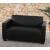 Modular 2er Sofa Couch Lyon Loungesofa Kunstleder 136cm ~ schwarz