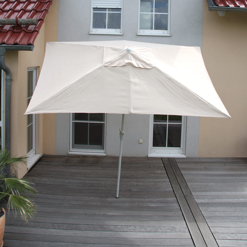 Sonnenschirm N23, Gartenschirm, 2x3m rechteckig neigbar, Polyester/Alu  4,5kg ~ creme von Heute-Wohnen