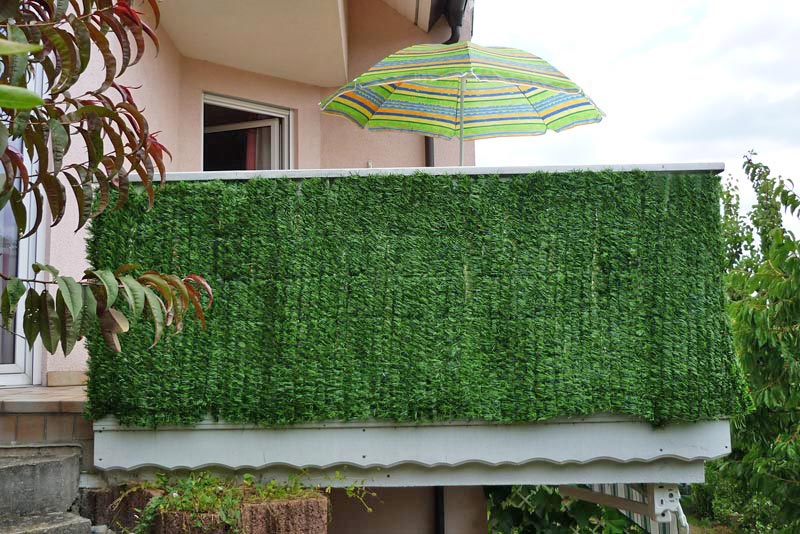 Verkleidung für Balkon Zaun Terrasse ~ 300x150cm Sichtschutz Buchenhecke 