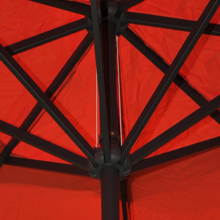 Sonnenschirm Meran Pro, Gastronomie Marktschirm mit Volant  5m Polyester/Alu 28kg ~ terracotta ohne Stnder