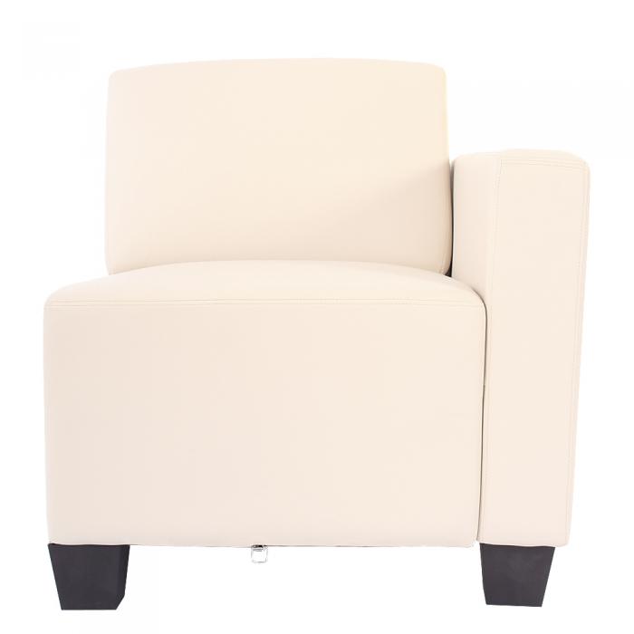 Modular Seitenteil rechts, Sessel mit Armlehne Lyon, Kunstleder ~ creme