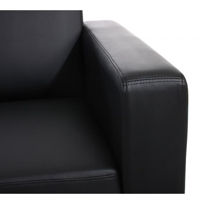 Sofa-Garnitur Couch-Garnitur 2x 2er Sofa Lyon Kunstleder ~ schwarz