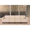 Modular 4-Sitzer Sofa Couch Lyon, Kunstleder ~ creme