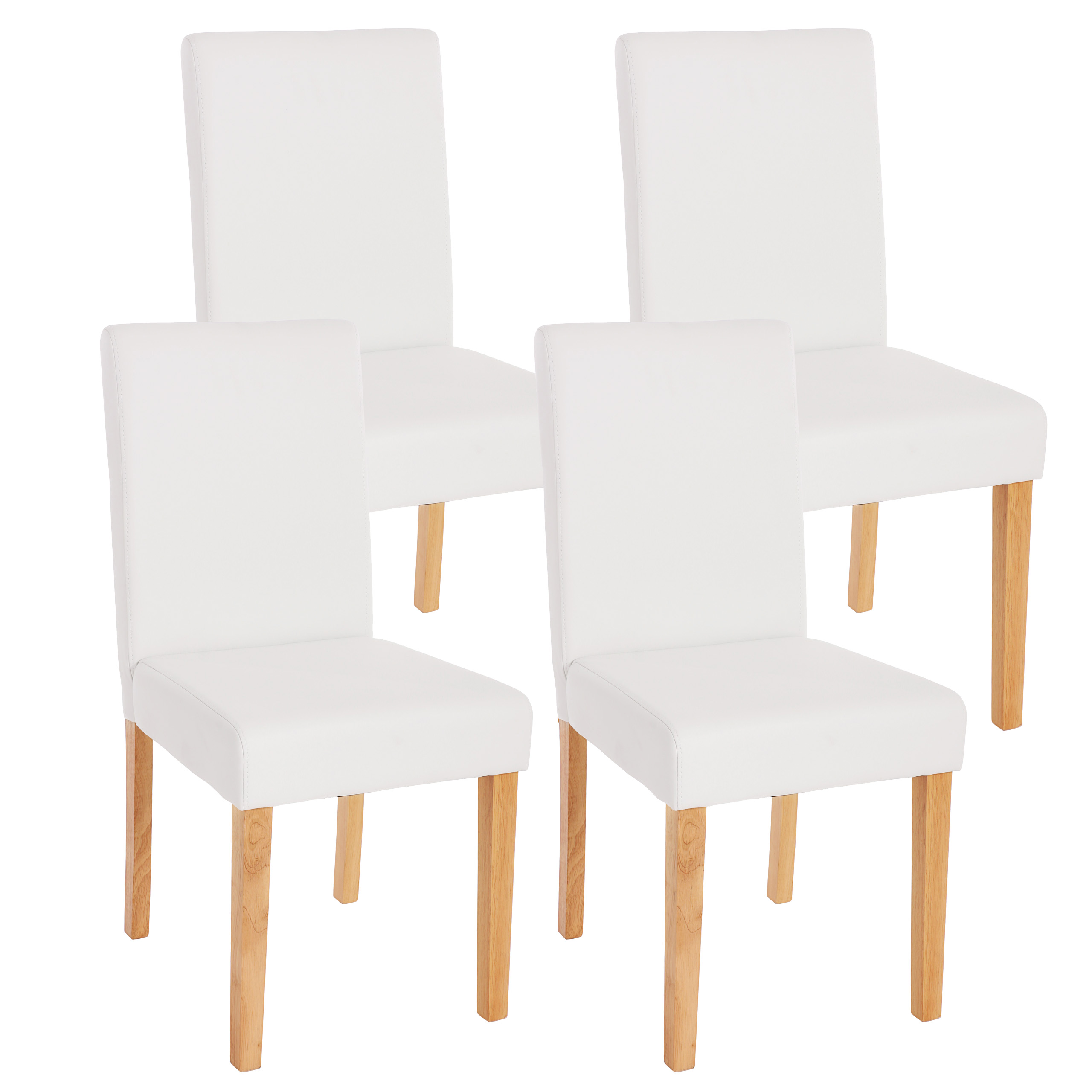 4er-Set Esszimmerstuhl Stuhl Küchenstuhl Littau Kunstleder, von matt, weiß helle Heute-Wohnen Beine 
