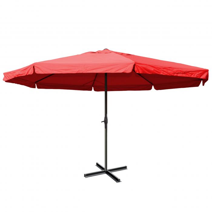 Sonnenschirm Meran Pro, Gastronomie Marktschirm mit Volant  5m Polyester/Alu 28kg ~ bordeaux ohne Stnder