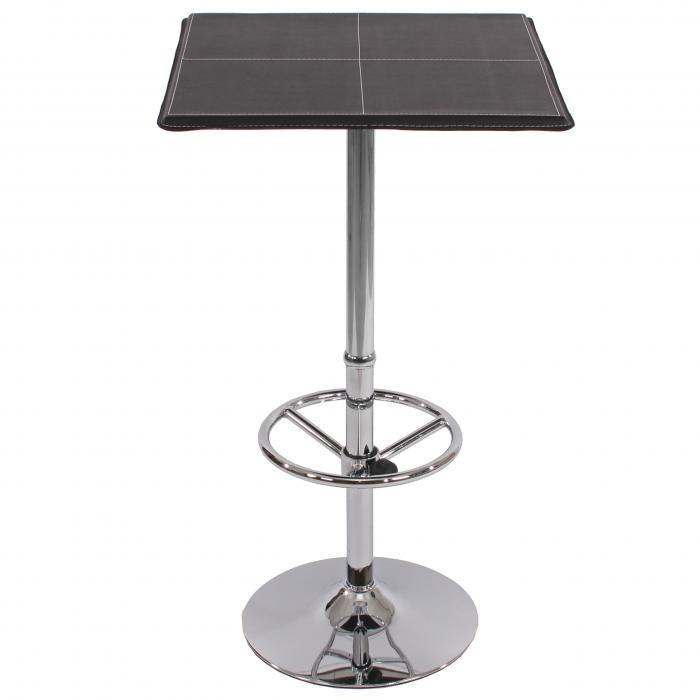 Bartisch Stehtisch Bistrotisch Chicago mit Fuablage, quadratisch 110x63x63cm MVG-zertifiziert ~ schwarz