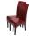2x Esszimmerstuhl Küchenstuhl Stuhl Latina, LEDER ~ rot, dunkle Beine
