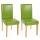 2x Esszimmerstuhl Stuhl Küchenstuhl Littau ~ Kunstleder, grün, helle Beine