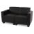 Modular 2-Sitzer Sofa Couch Lyon, Kunstleder ~ schwarz