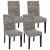 4er-Set Esszimmerstuhl Stuhl Küchenstuhl Littau ~ Textil mit Schriftzug, grau, dunkle Beine