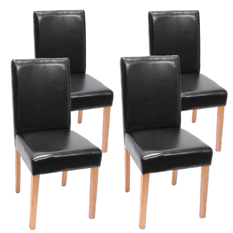 4er-Set Esszimmerstuhl Stuhl Littau Leder Kunstleder helle/dunkle Beine - Bild 24 von 32