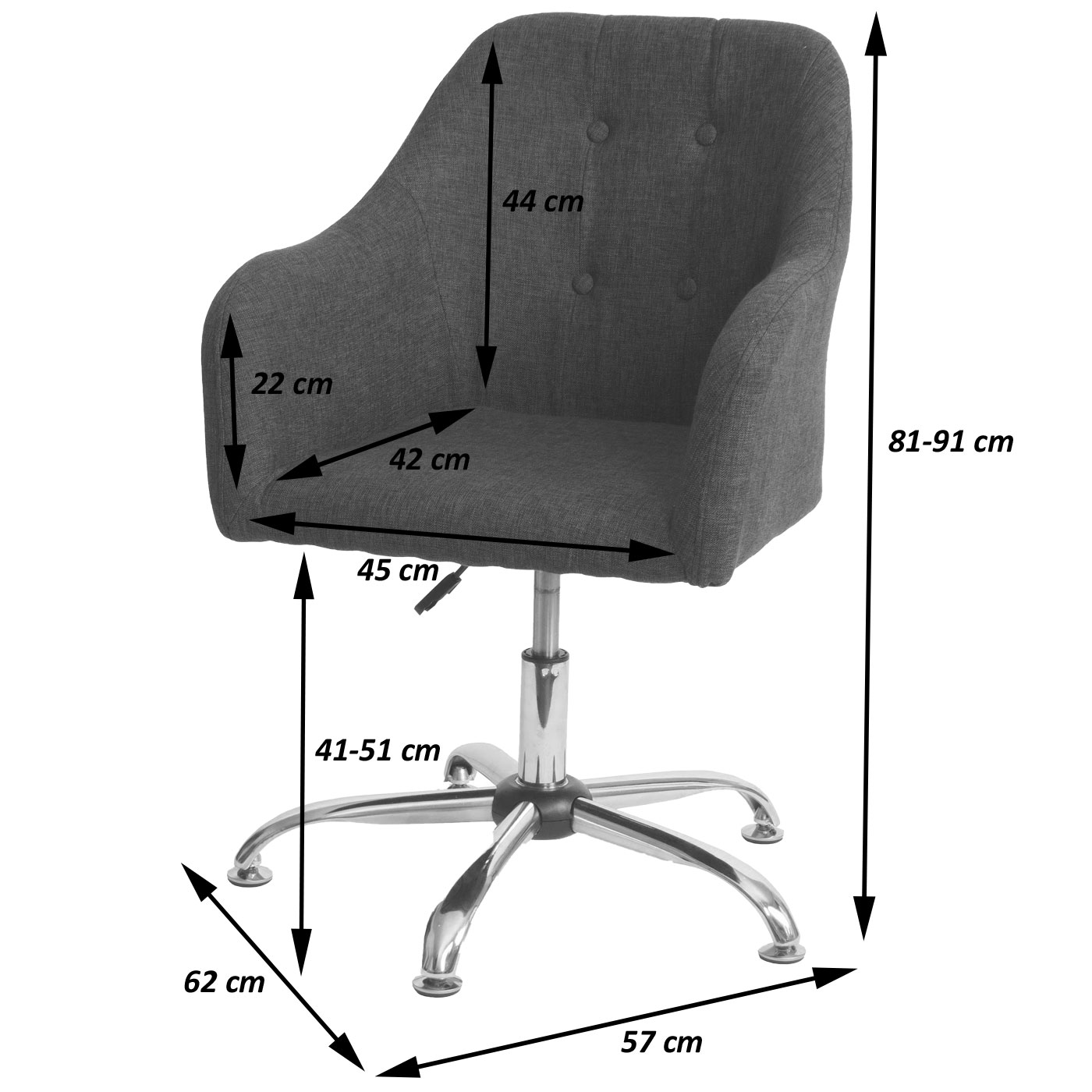 Esszimmerstuhl mit Bodengleiter HWC-L92 Maße