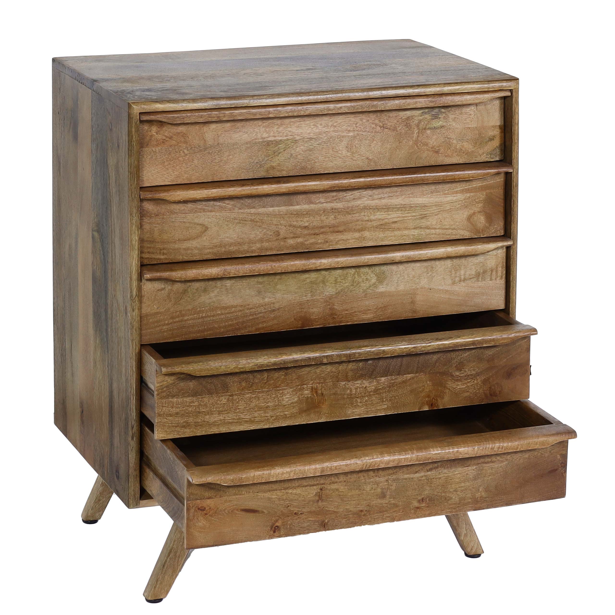 Highboard HWC-L96, Kommode Sideboard Schubladen Massiv-Holz Mango 81x65x43cm - Bild 10 von 10