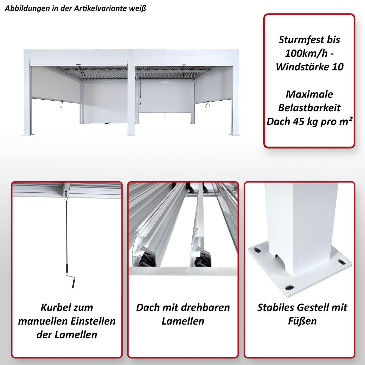 HWC-L46 Pergola 3x6m Funktionsbild