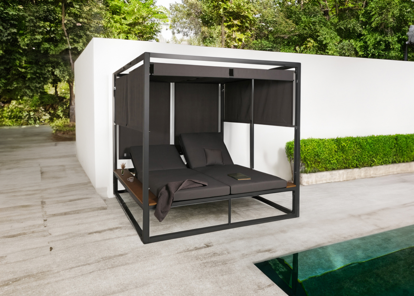 Lounge-Gartenliege HWC-M63 Ambiente