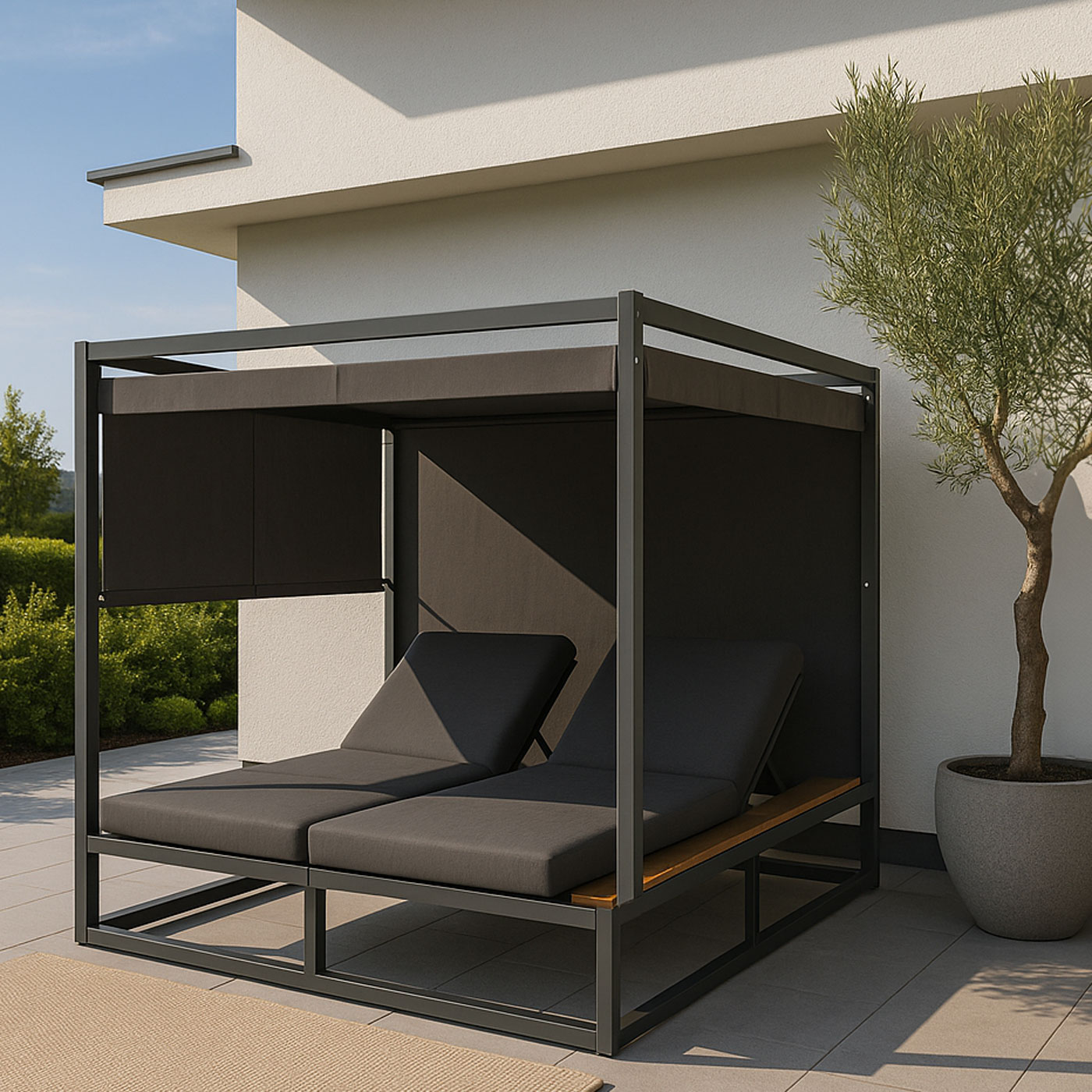 Lounge-Gartenliege HWC-M63 Ambiente