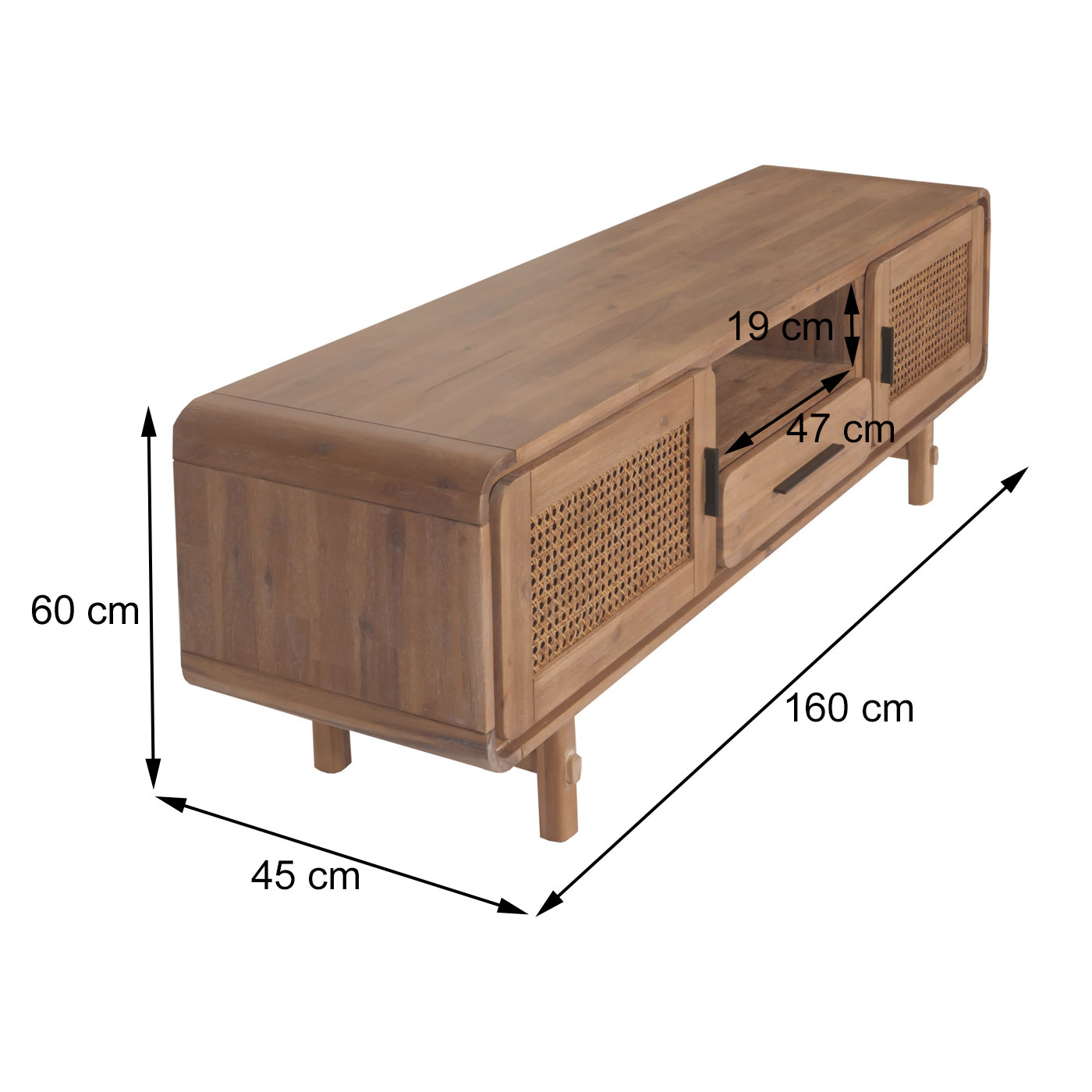 TV-Rack HWC-M47 Bemaßungsbild