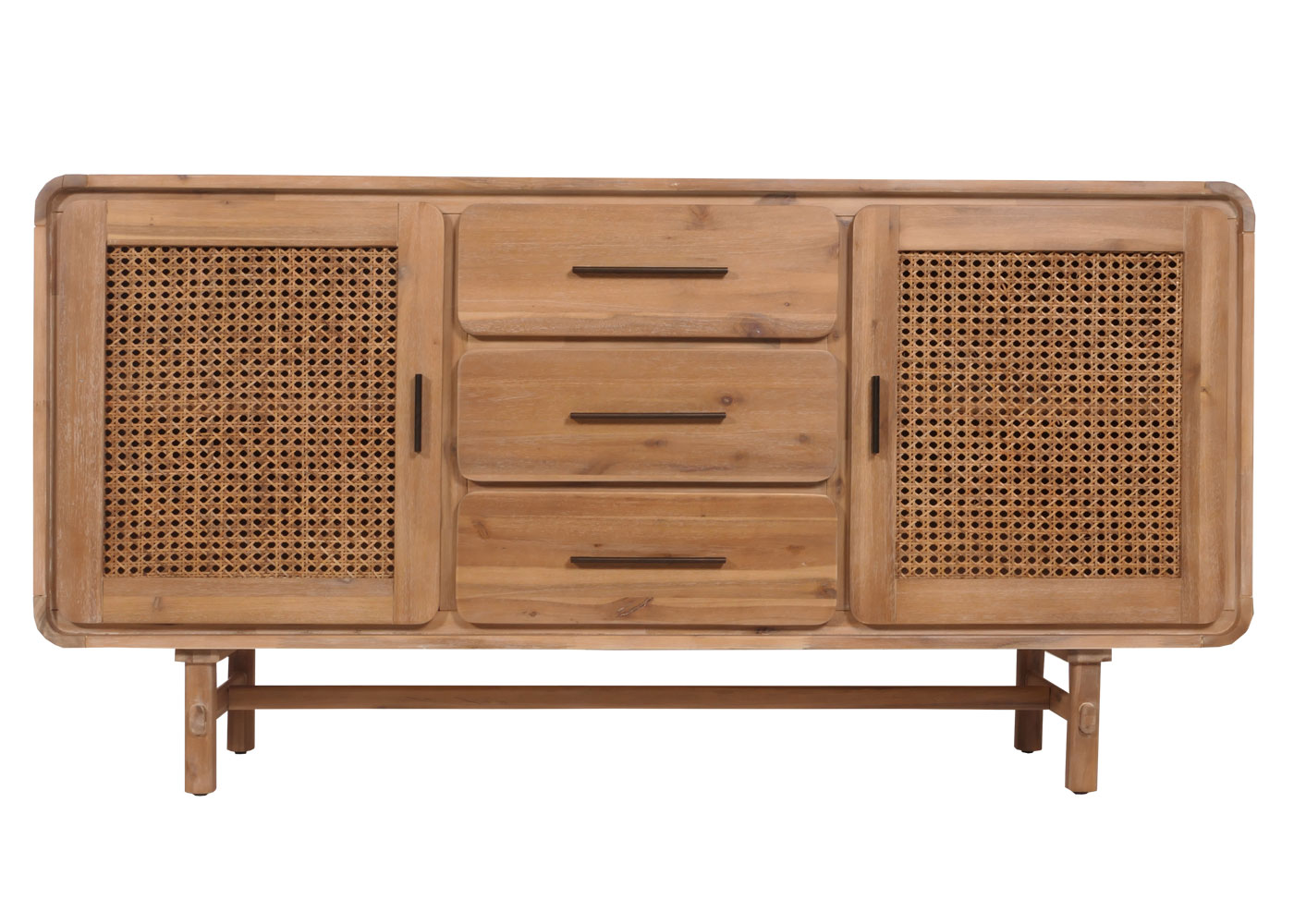 Sideboard HWC-M47 Frontansicht mit geffneten Tren