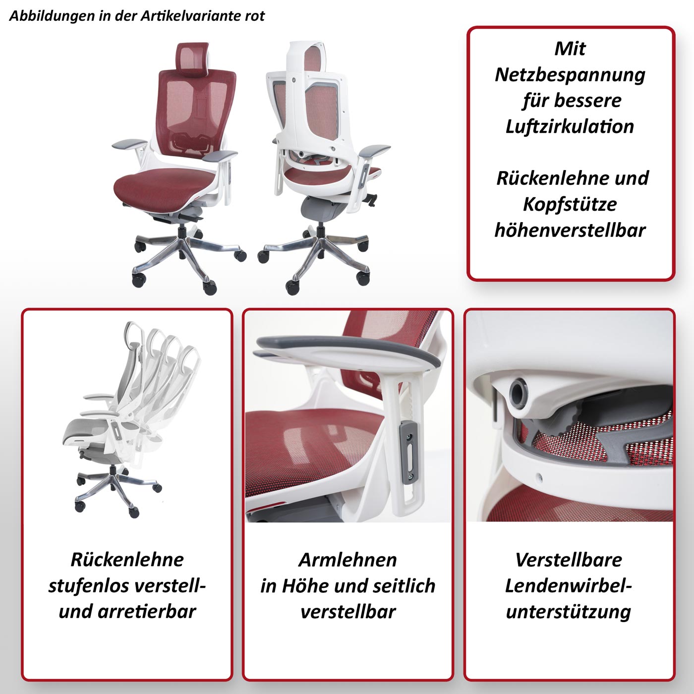 Bürostuhl HWC-M82 Bulletbild