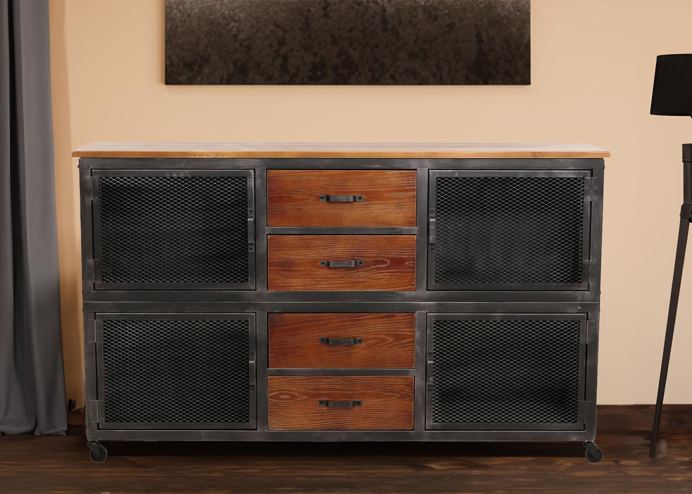Sideboard HWC-N28 Bemaßungsbild