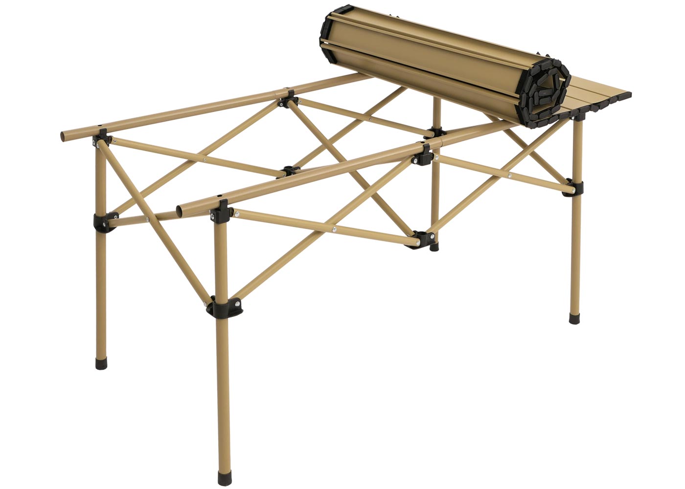 Campingset HWC-N50 Tisch mit halb eingerollter Tischplatte