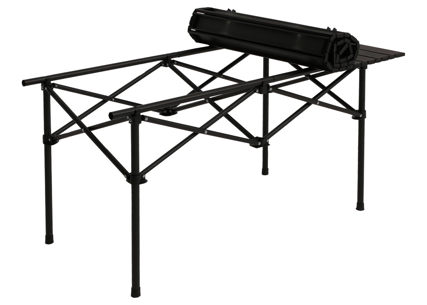 Campingset HWC-N50 Tisch mit halb eingerollter Tischplatte