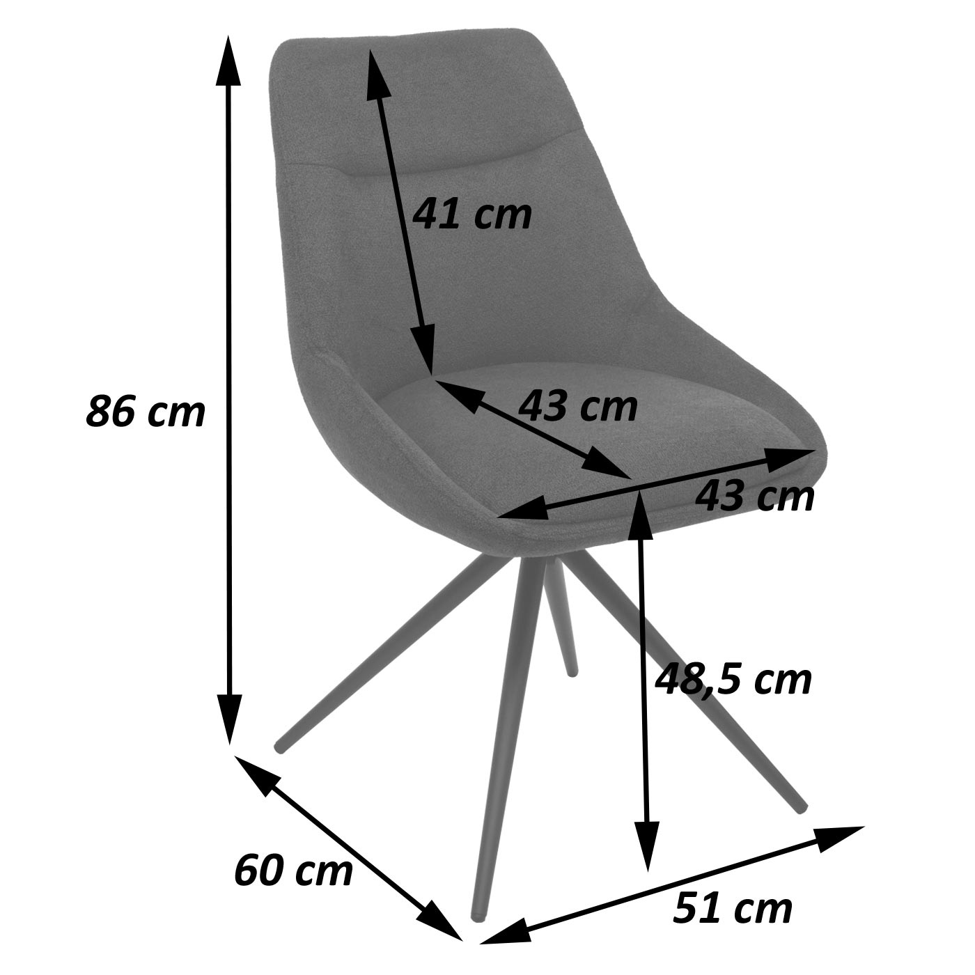 Esszimmerstuhl HWC-M65 Bemaungsbild