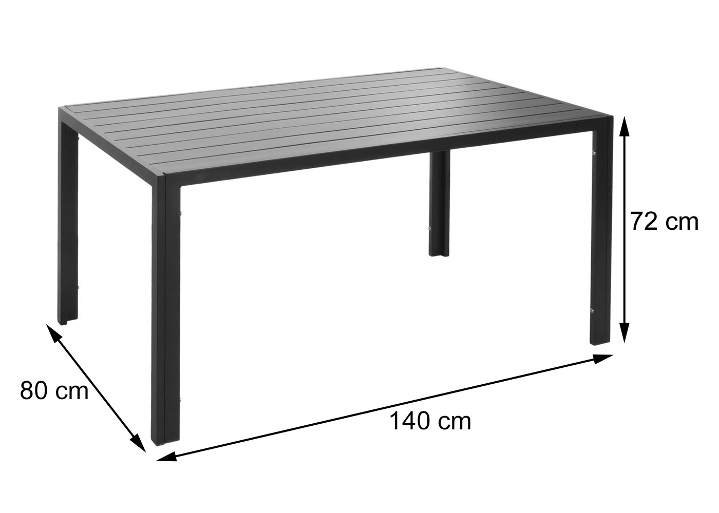 HWC-N40 Alu-Esstisch Bemaungsbild