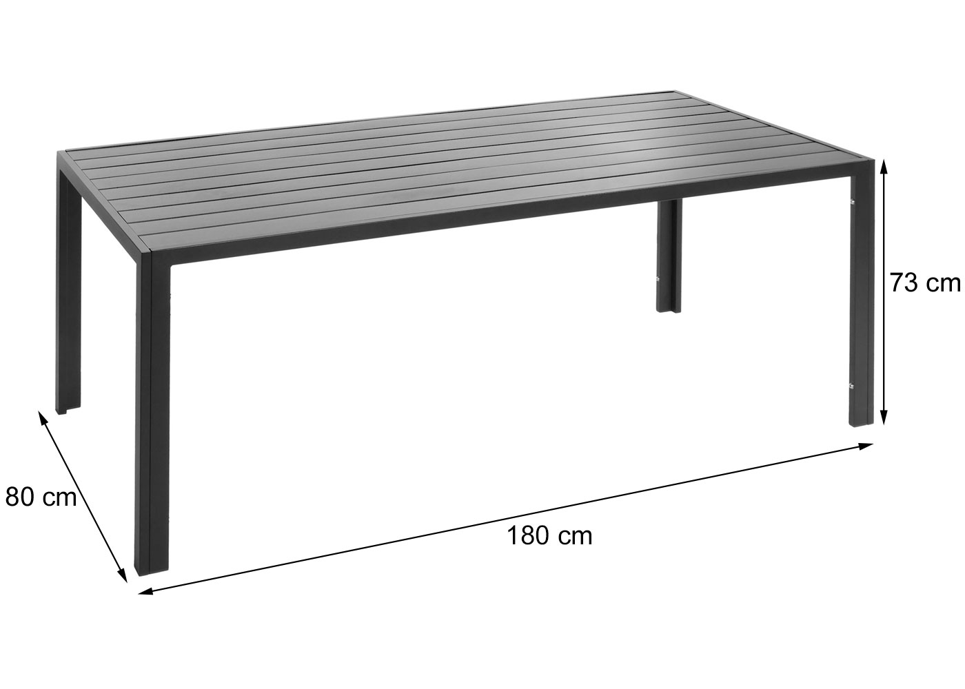 HWC-N40 Alu-Esstisch Bemaungsbild