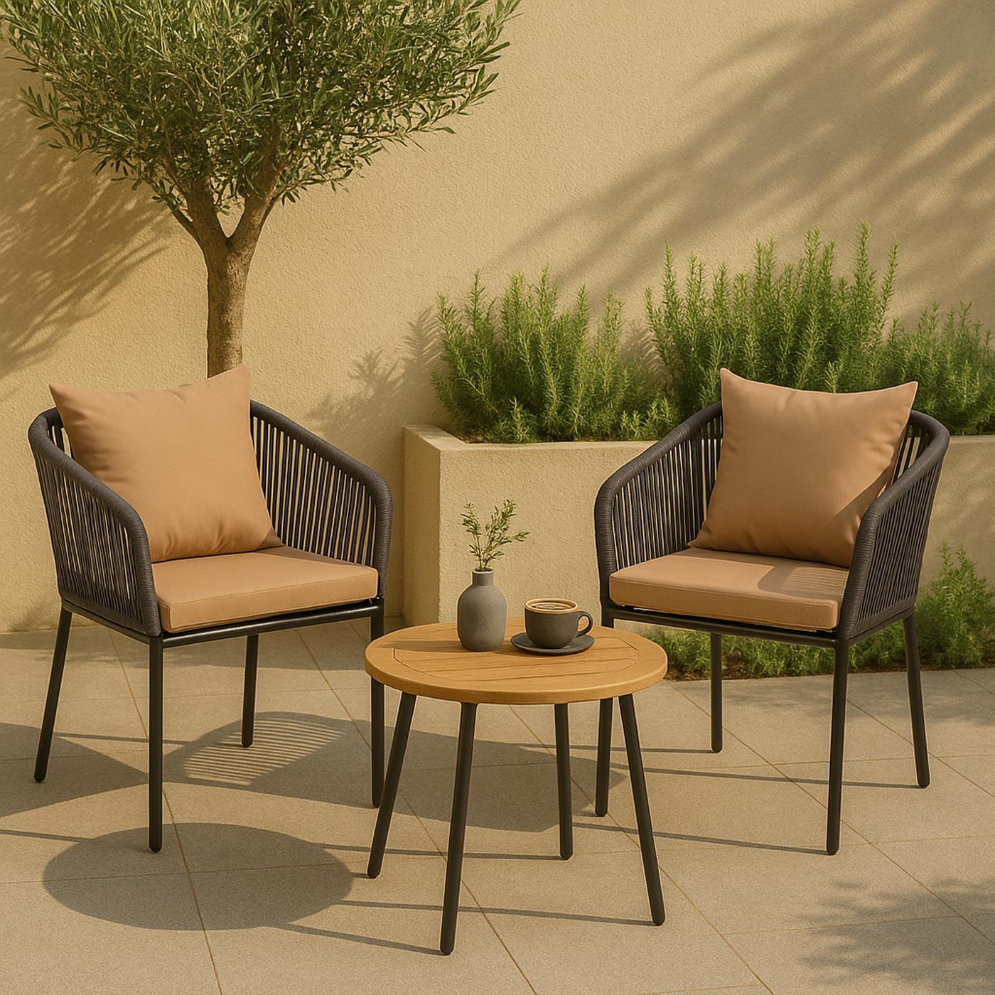2er-Set Gartenstuhl HWC-N41 Ambiente