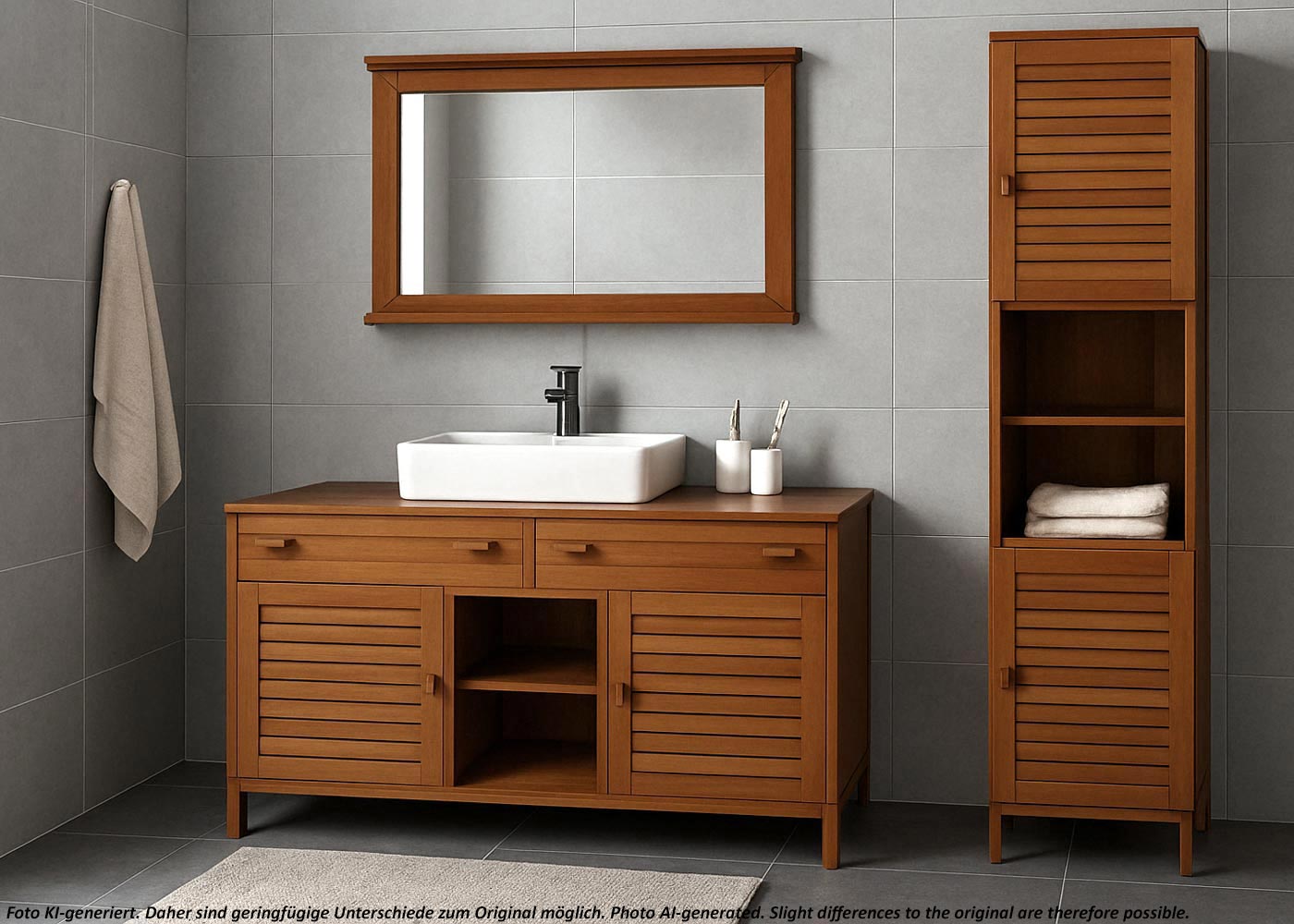 Teak-Hochschrank HWC-M84 Ambiente