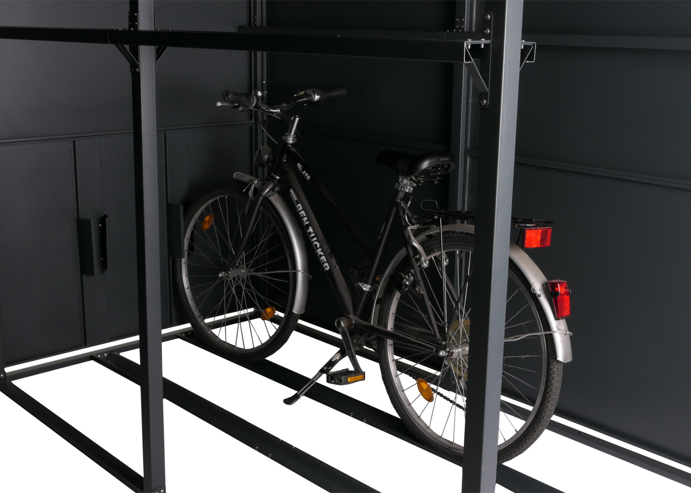 4er-Fahrradgarage HWC-L56c Detailbild Fahrradvorrichtung