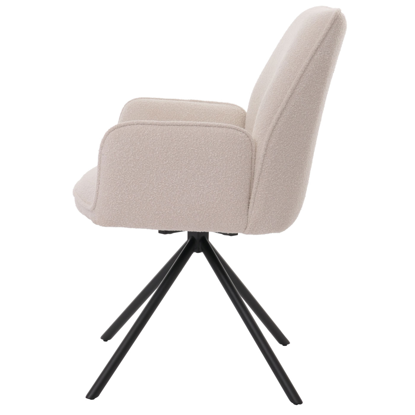 Esszimmerstuhl HWC-G67 Bouclé seitlich