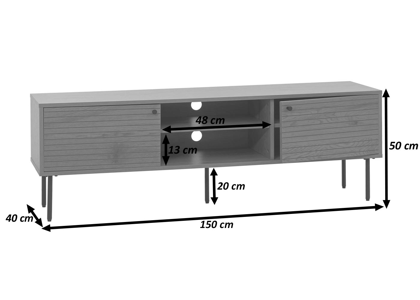 Mae TV-Rack HWC-N78 150cm
