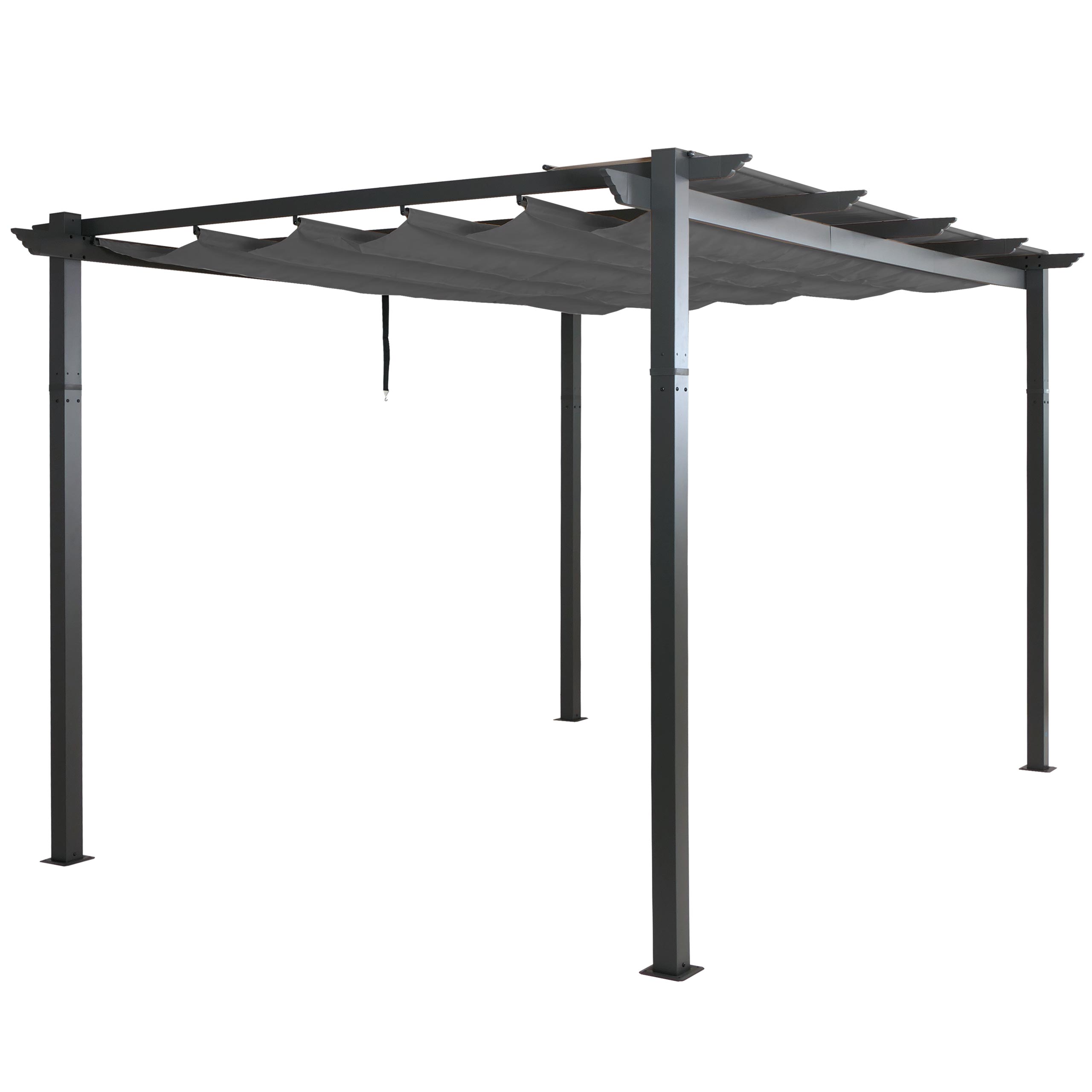 Aluminium Pergola HWC-N93, Pavillon Garten, 8cm-Gestell Schiebedach UV50+ 3x4m - Bild 27 von 30