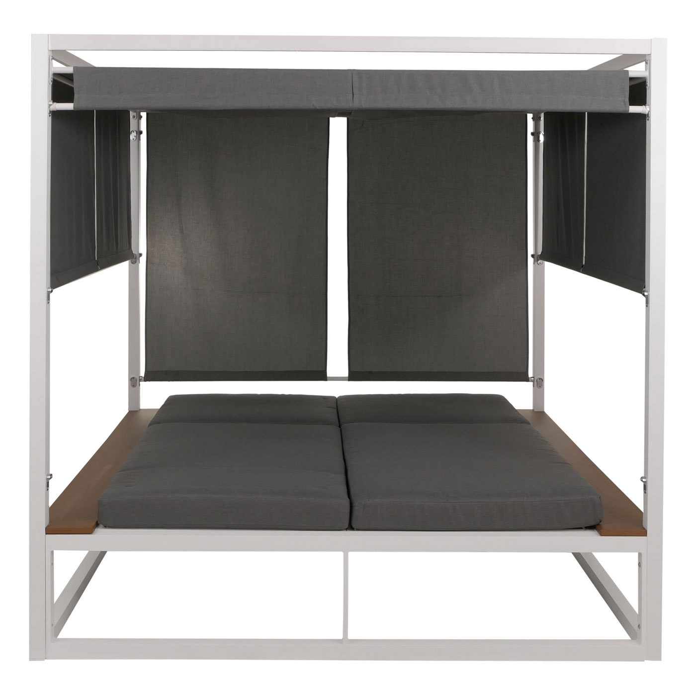 Aluminium Lounge-Gartenliege HWC-M63b Frontansicht