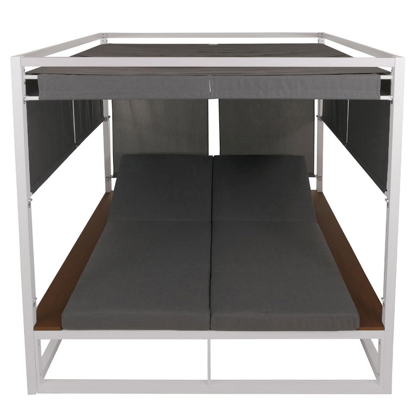 Aluminium Lounge-Gartenliege HWC-M63b Frontansicht von oben