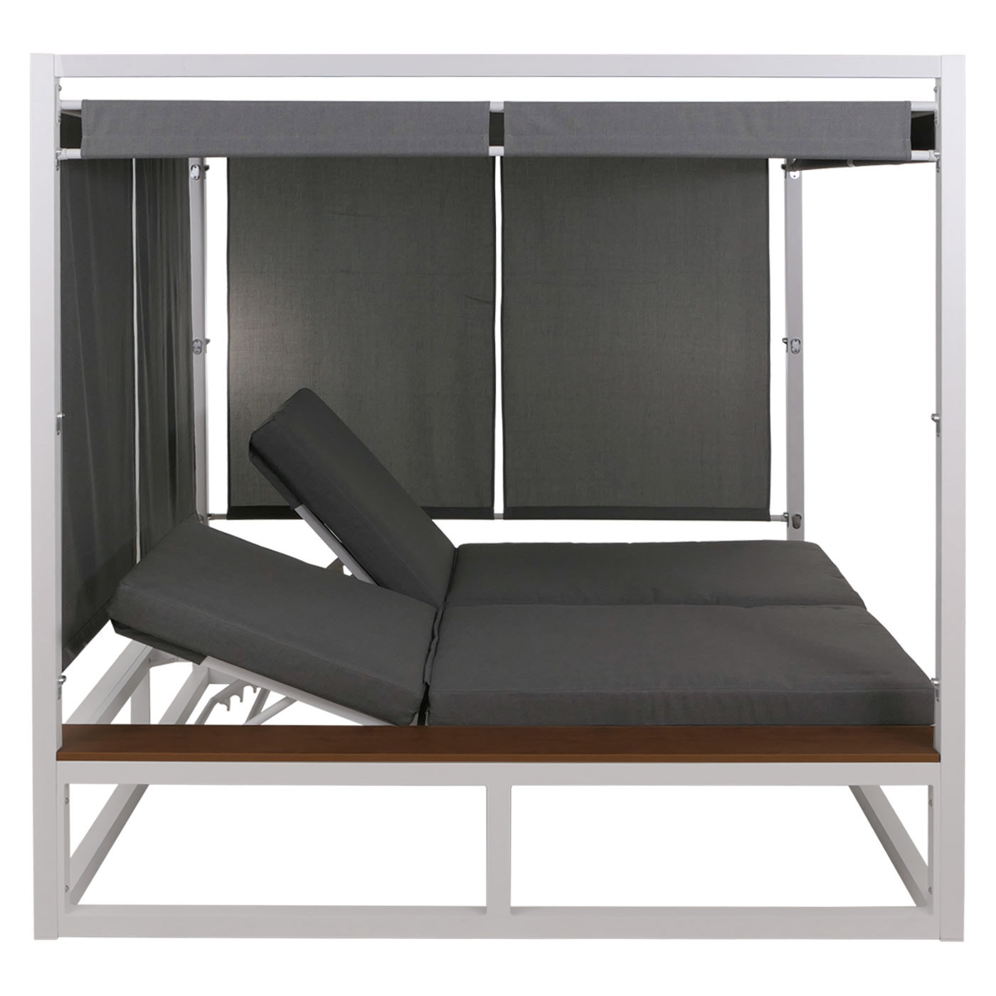 Aluminium Lounge-Gartenliege HWC-M63b Seitenansicht