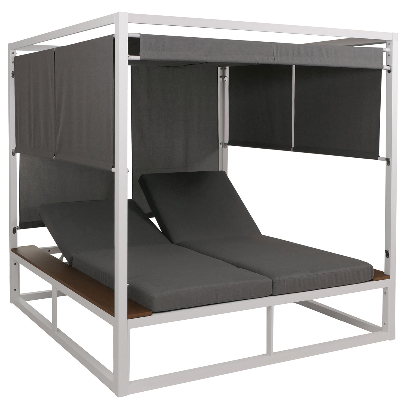 Aluminium Lounge-Gartenliege HWC-M63b Gesamt