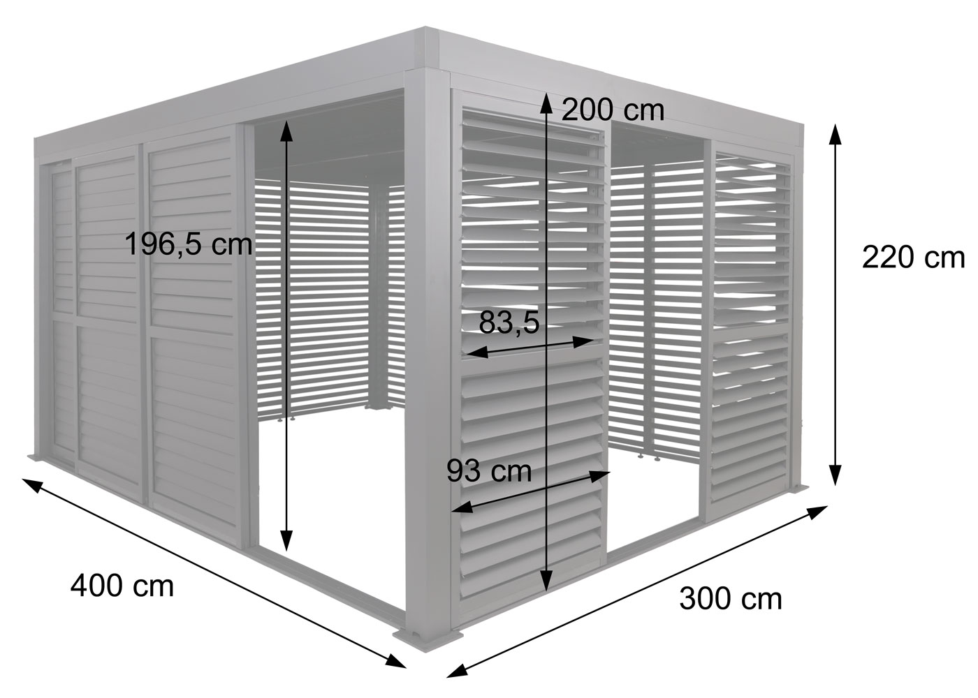 Maße Pergola L46