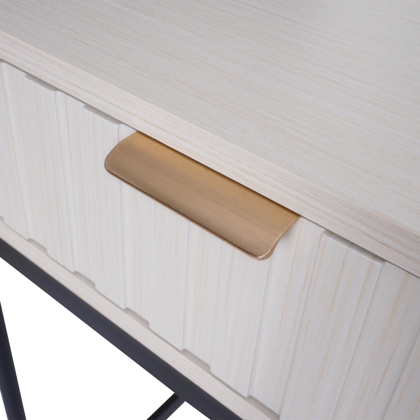 Konsolentisch HWC-O41 Detailansicht goldfarbener Griff