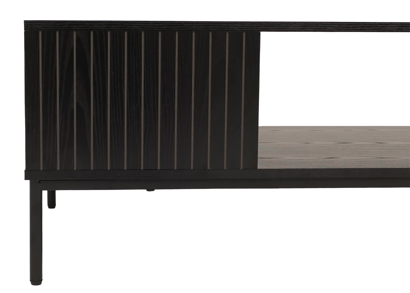 Couchtisch HWC-O39 Detailbild Lamellen Design
