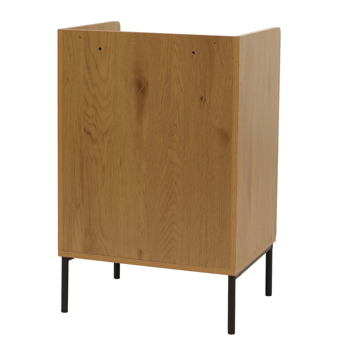 Kommode HWC-O39 3 Schubladen natur Rückansicht