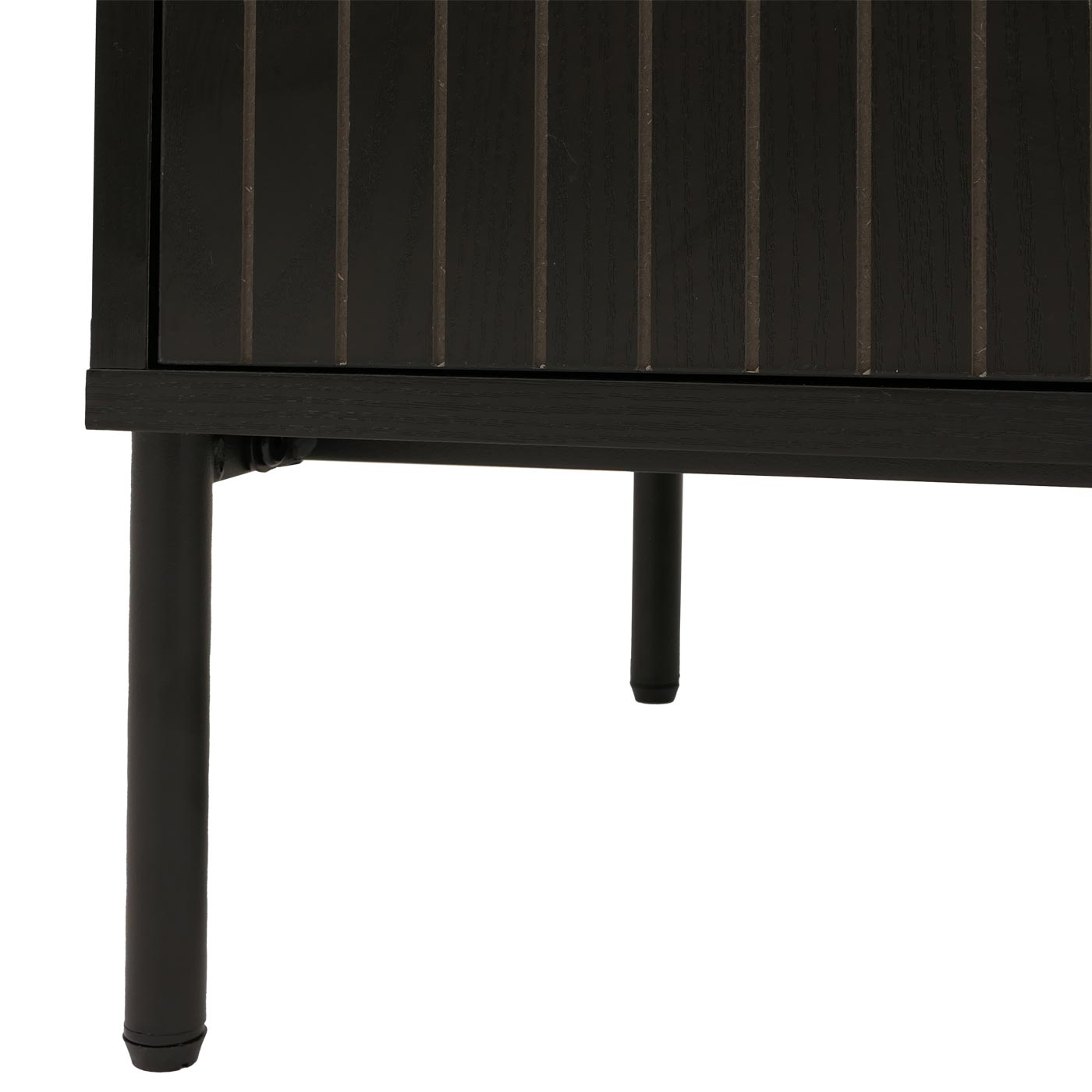 Kommode HWC-O39 3 Schubladen schwarz Detailbild Fuß