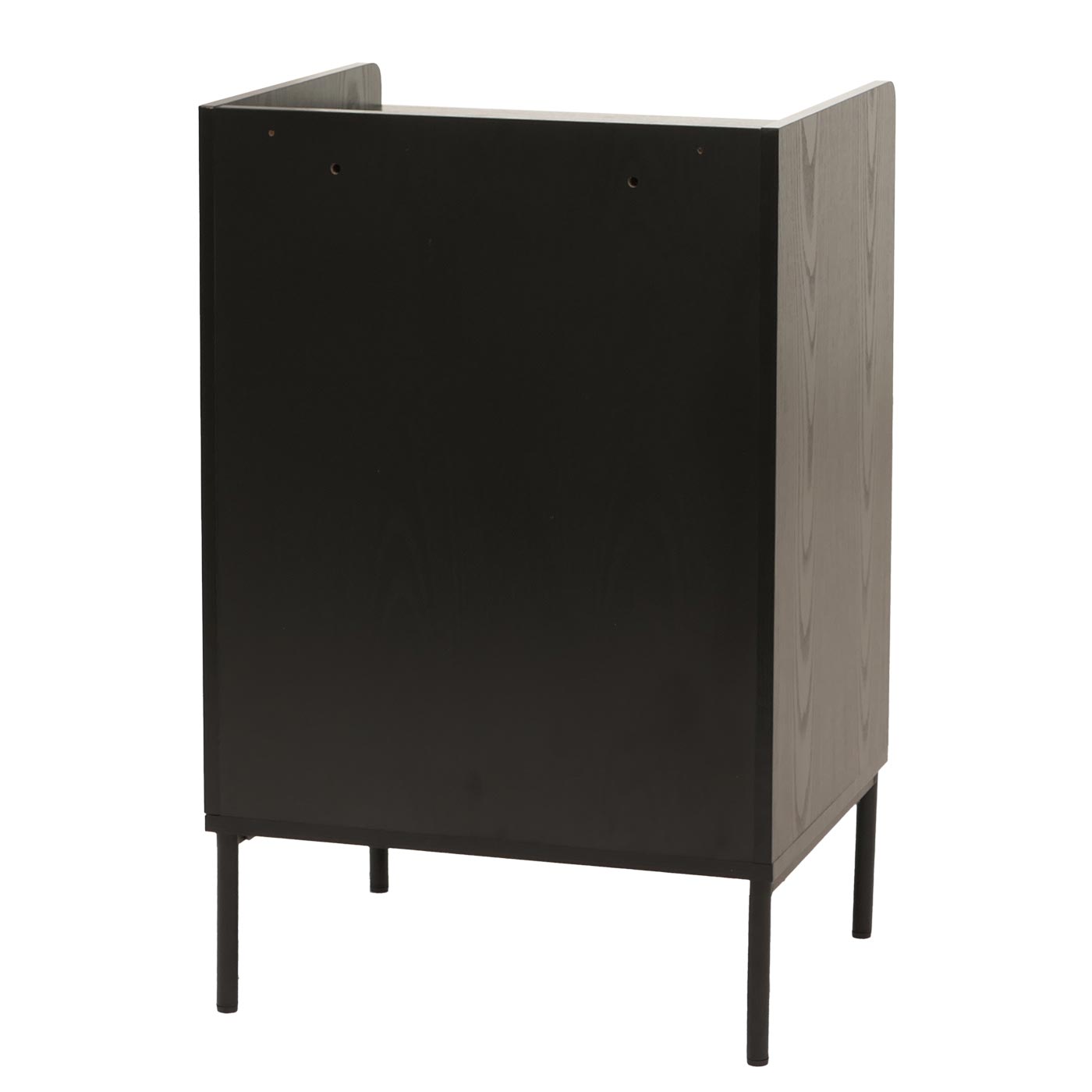 Kommode HWC-O39 3 Schubladen schwarz Rückansicht