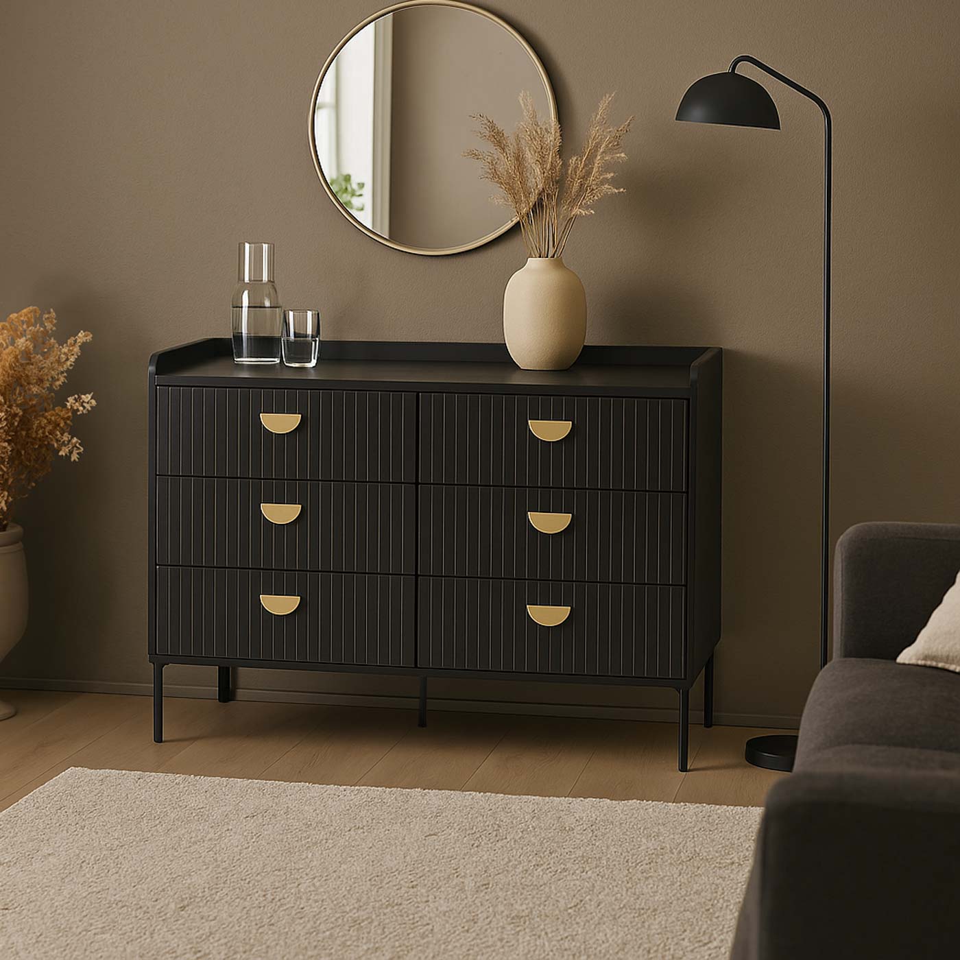 Kommode HWC-O39 Ambientebild in eine modernen Wohnzimmer