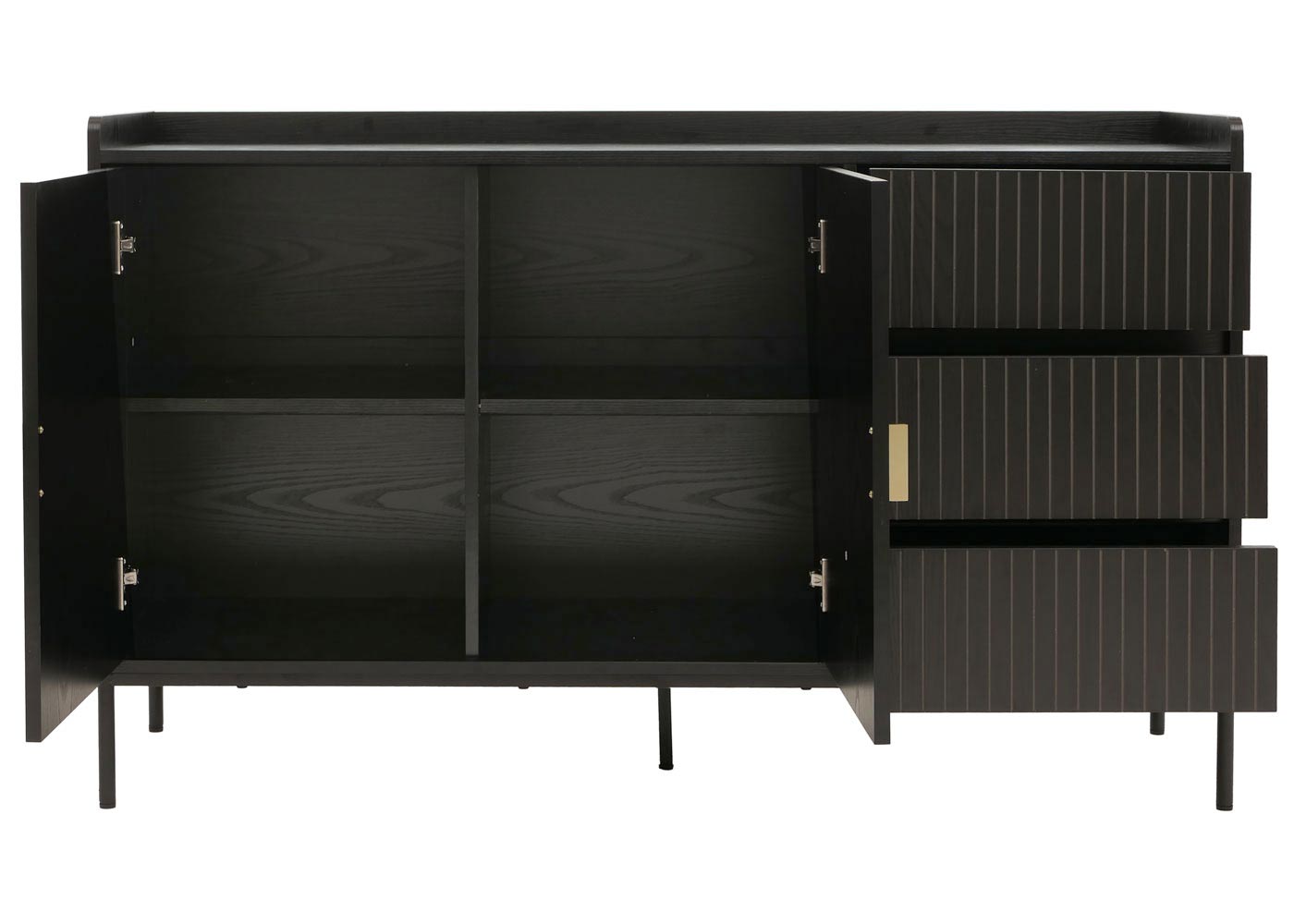 Sideboard HWC-O39 Frontansicht mit geöffneten Türen